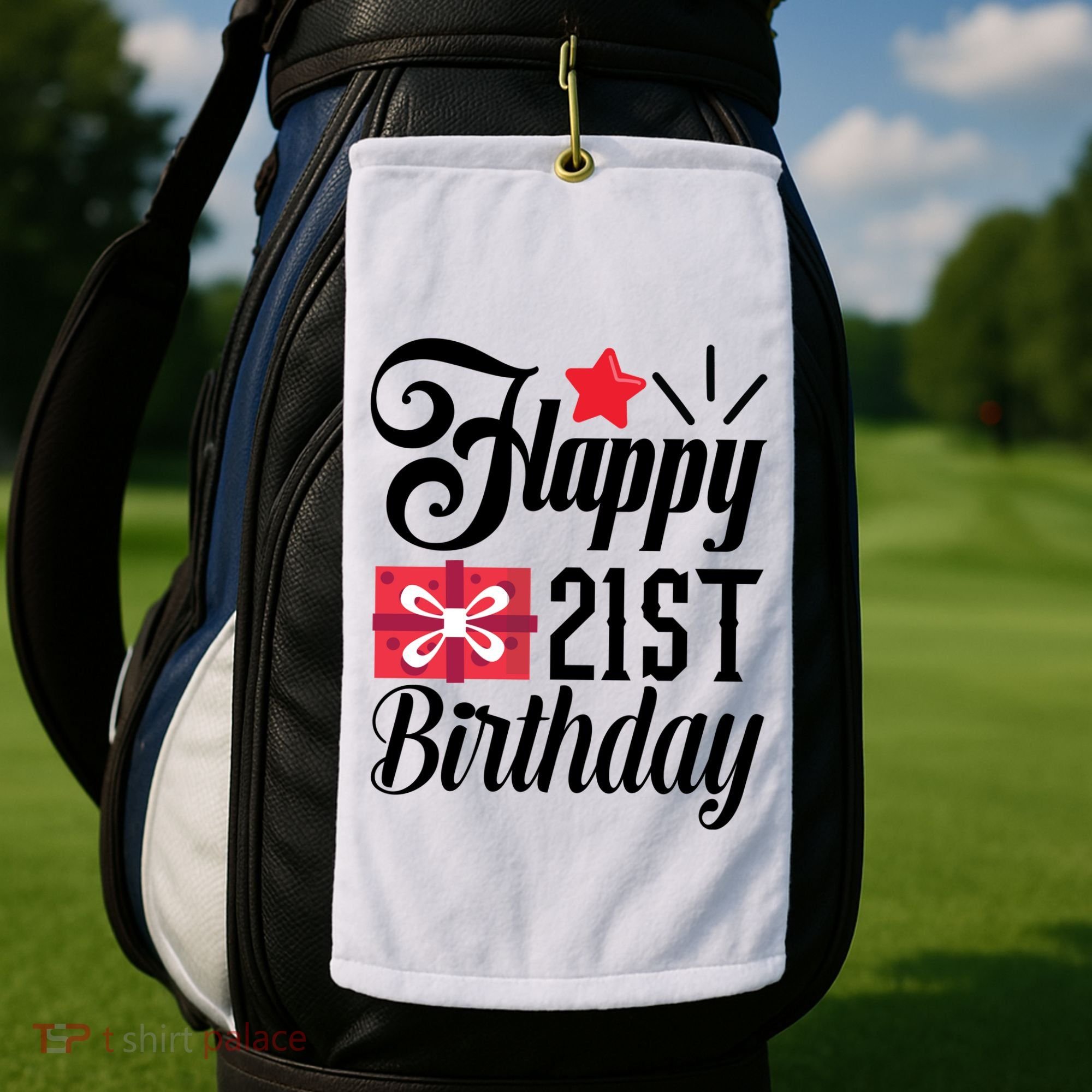 Celebrate 21st Birthday Milestone Graphic Golf Towel
