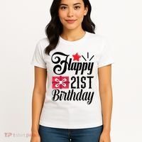 Celebrate 21st Birthday Milestone Graphic Women's T-Shirt thumb 4