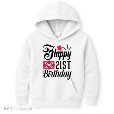 Celebrate 21st Birthday Milestone Graphic Kids Hoodie