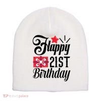 Celebrate 21st Birthday Milestone Graphic Short Acrylic Beanie thumb 0