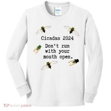 Cicada 2024 Cicadas Funny Cicada Kids Long Sleeve Shirt