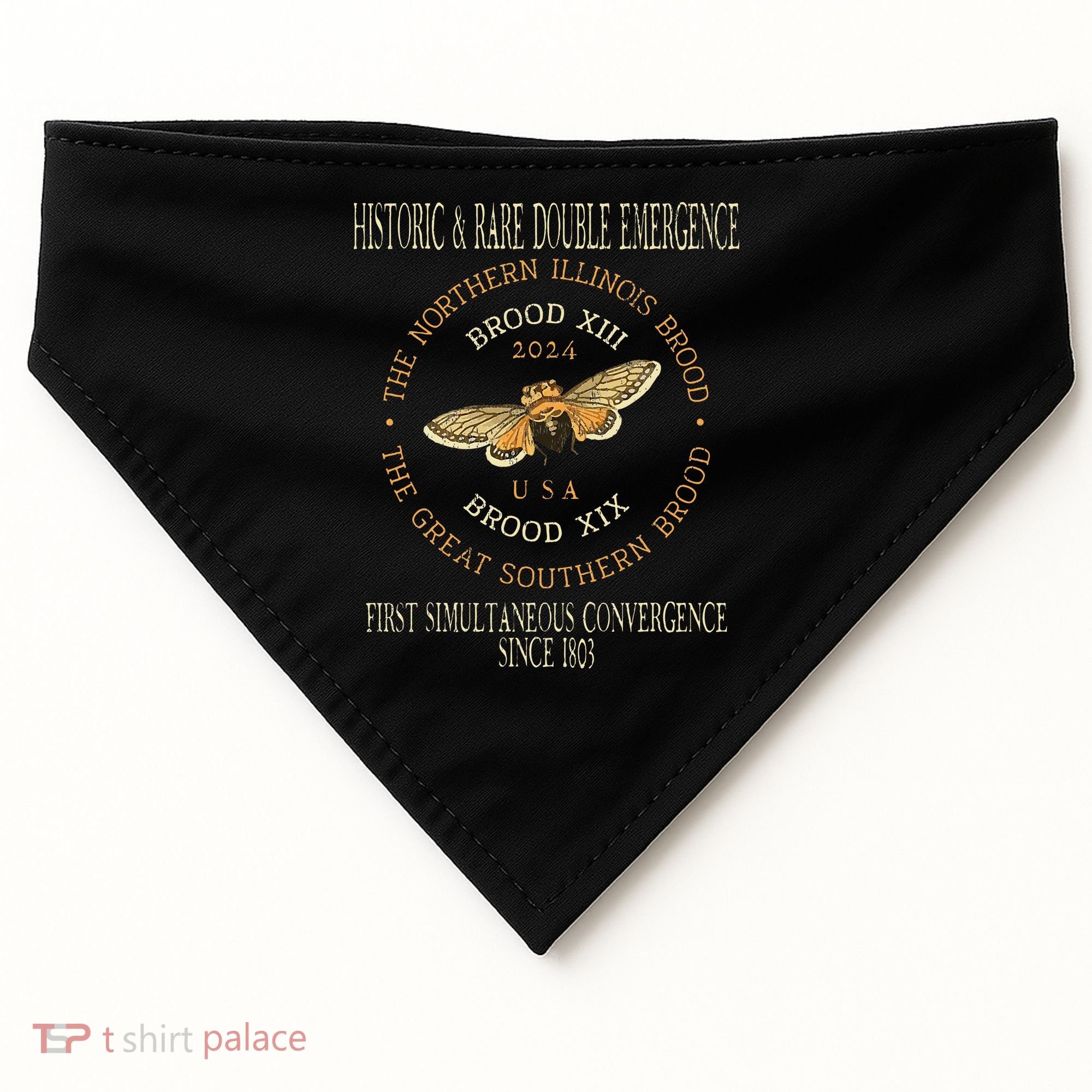 Cicada 2024 Event Brood Xix & Xiii Emergence USA-Made Doggie Bandana