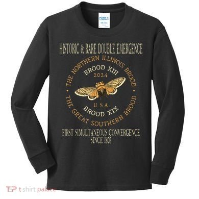 Cicada 2024 Event Brood Xix & Xiii Emergence Kids Long Sleeve Shirt