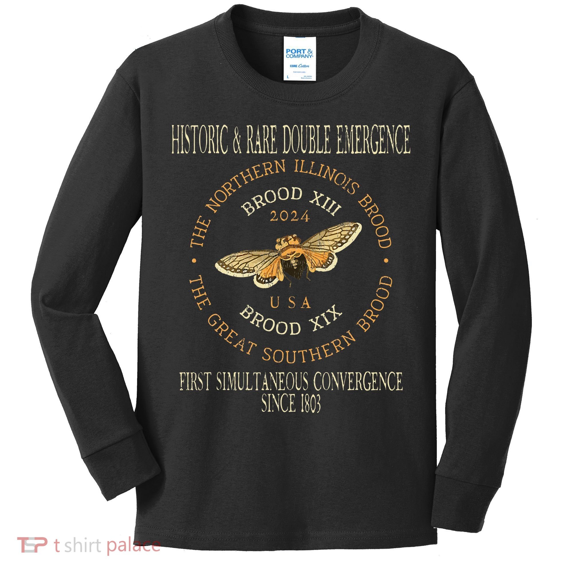 Cicada 2024 Event Brood Xix & Xiii Emergence Kids Long Sleeve Shirt
