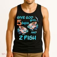 Christian 2 Fishes 5 Breads 5000 Against The Current Tank Top thumb 3
