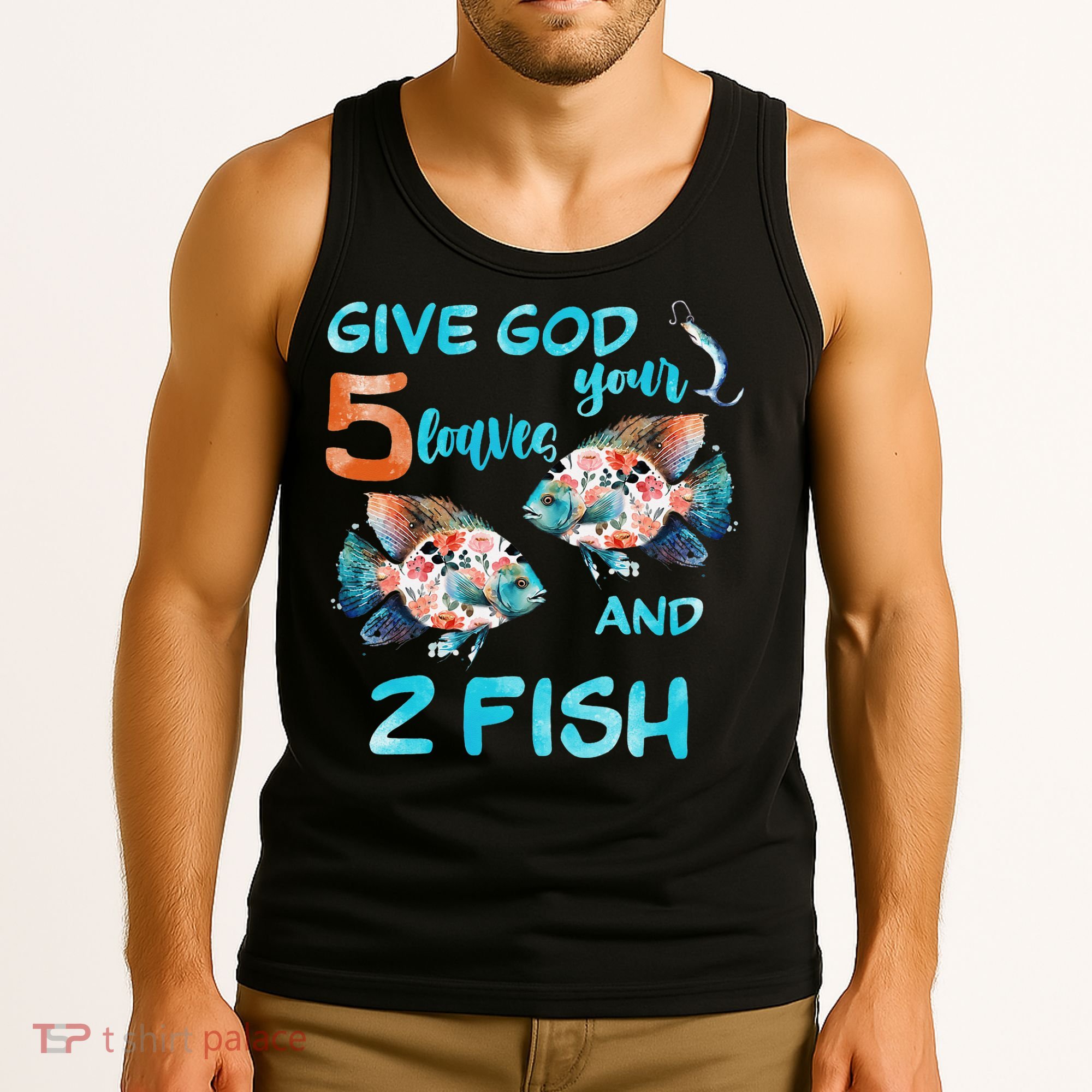 Christian 2 Fishes 5 Breads 5000 Against The Current Tank Top