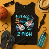 Christian 2 Fishes 5 Breads 5000 Against The Current Tank Top thumb 4