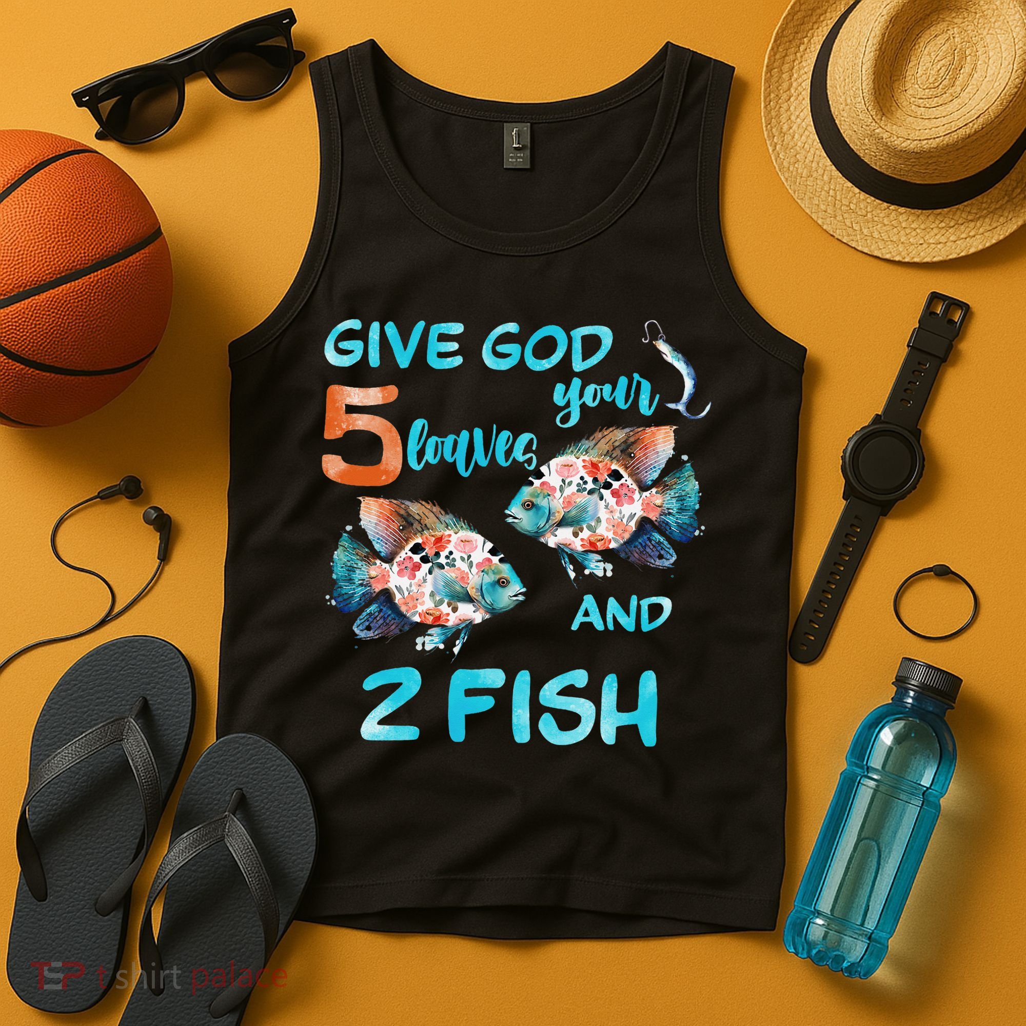 Christian 2 Fishes 5 Breads 5000 Against The Current Tank Top