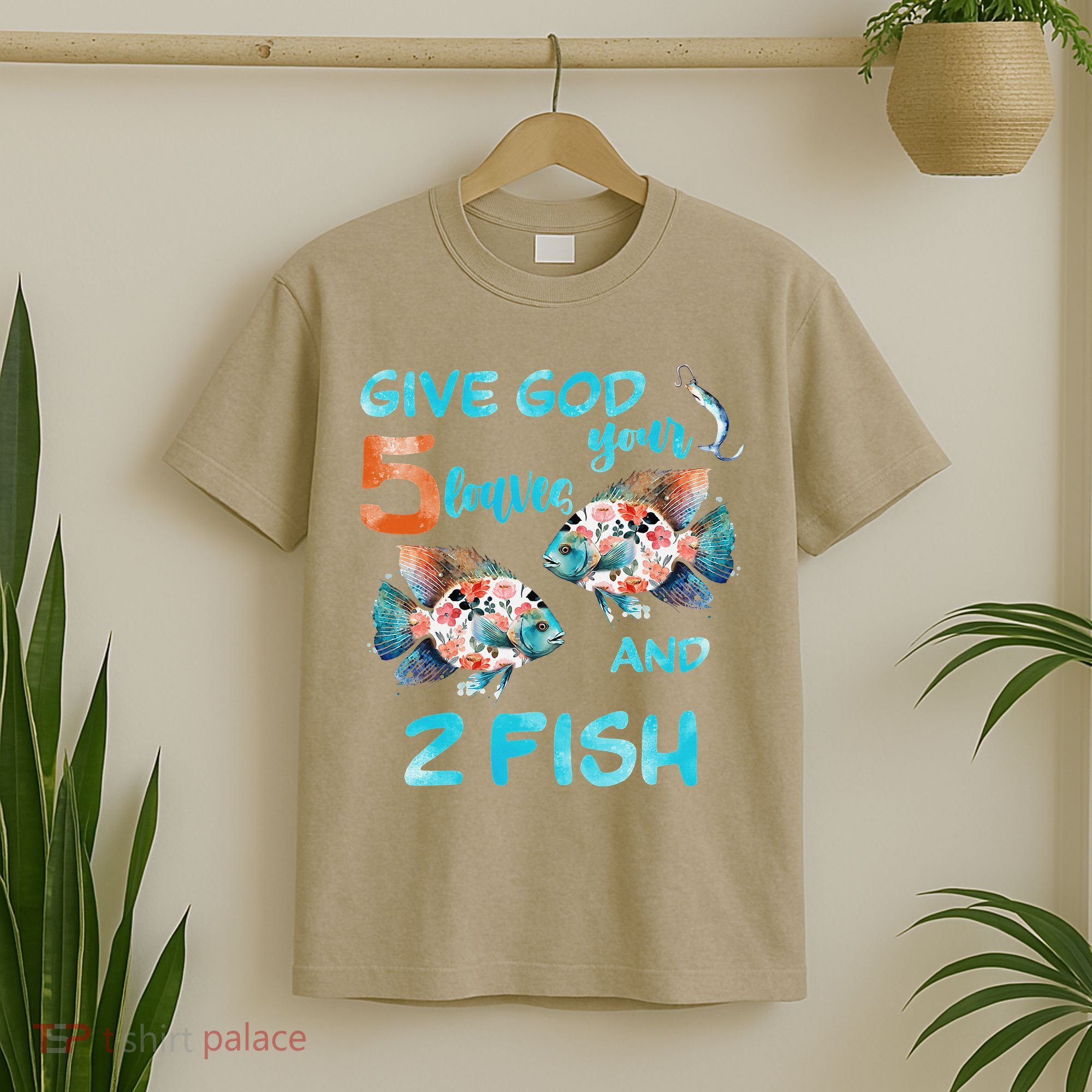 Christian 2 Fishes 5 Breads 5000 Against The Current T-Shirt