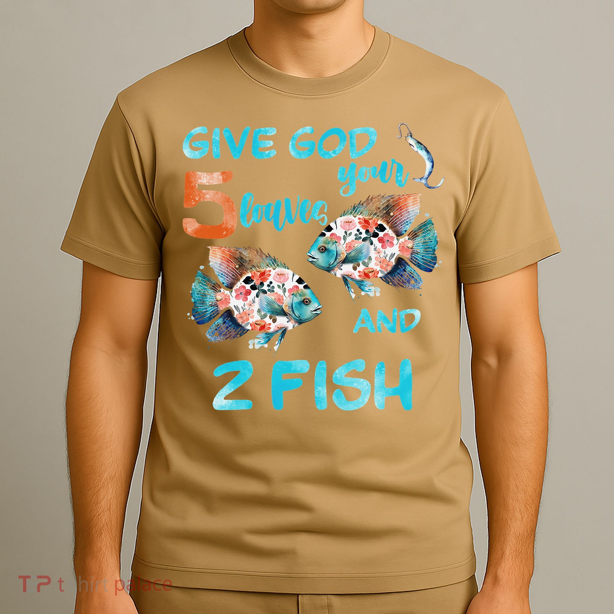 Christian 2 Fishes 5 Breads 5000 Against The Current T-Shirt