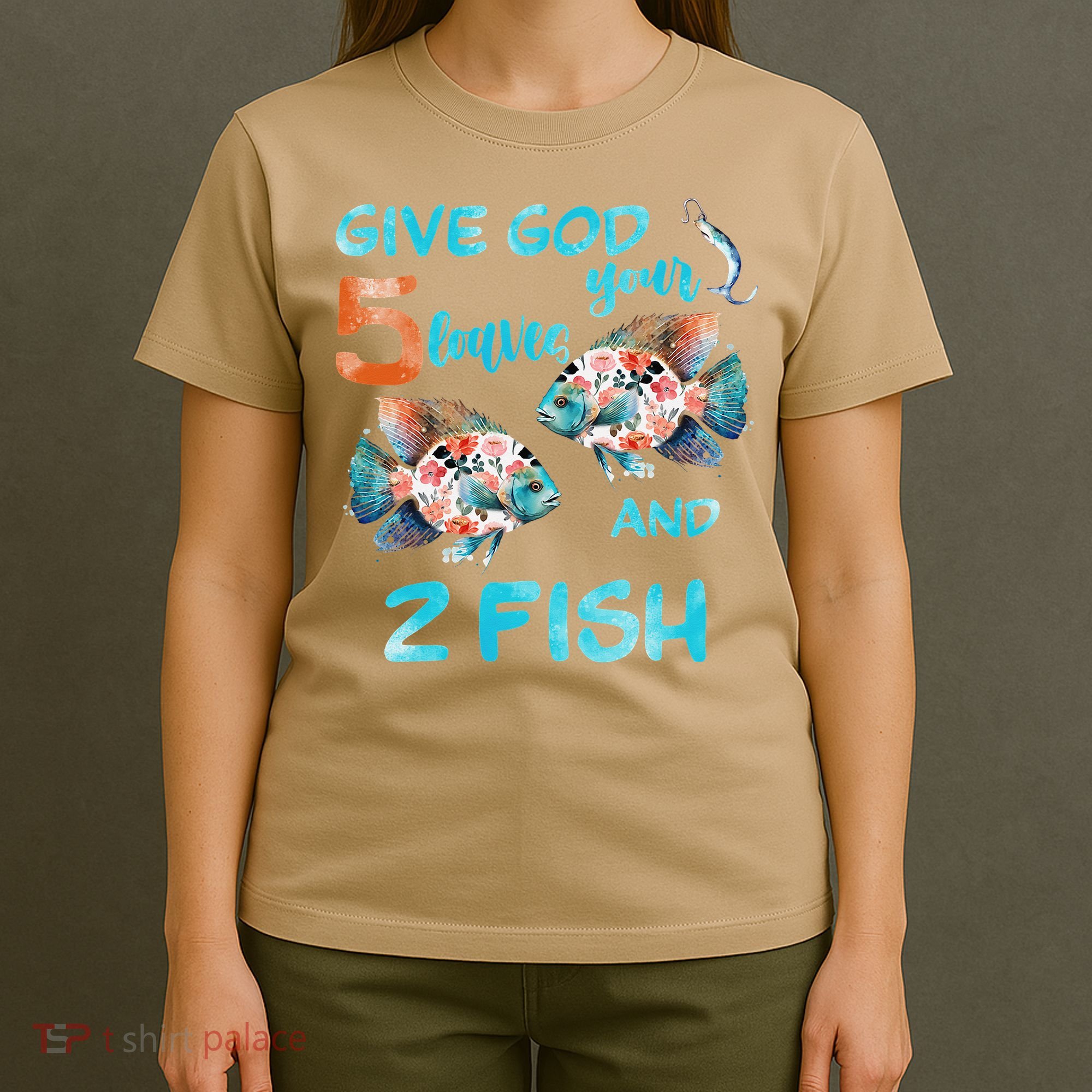 Christian 2 Fishes 5 Breads 5000 Against The Current T-Shirt
