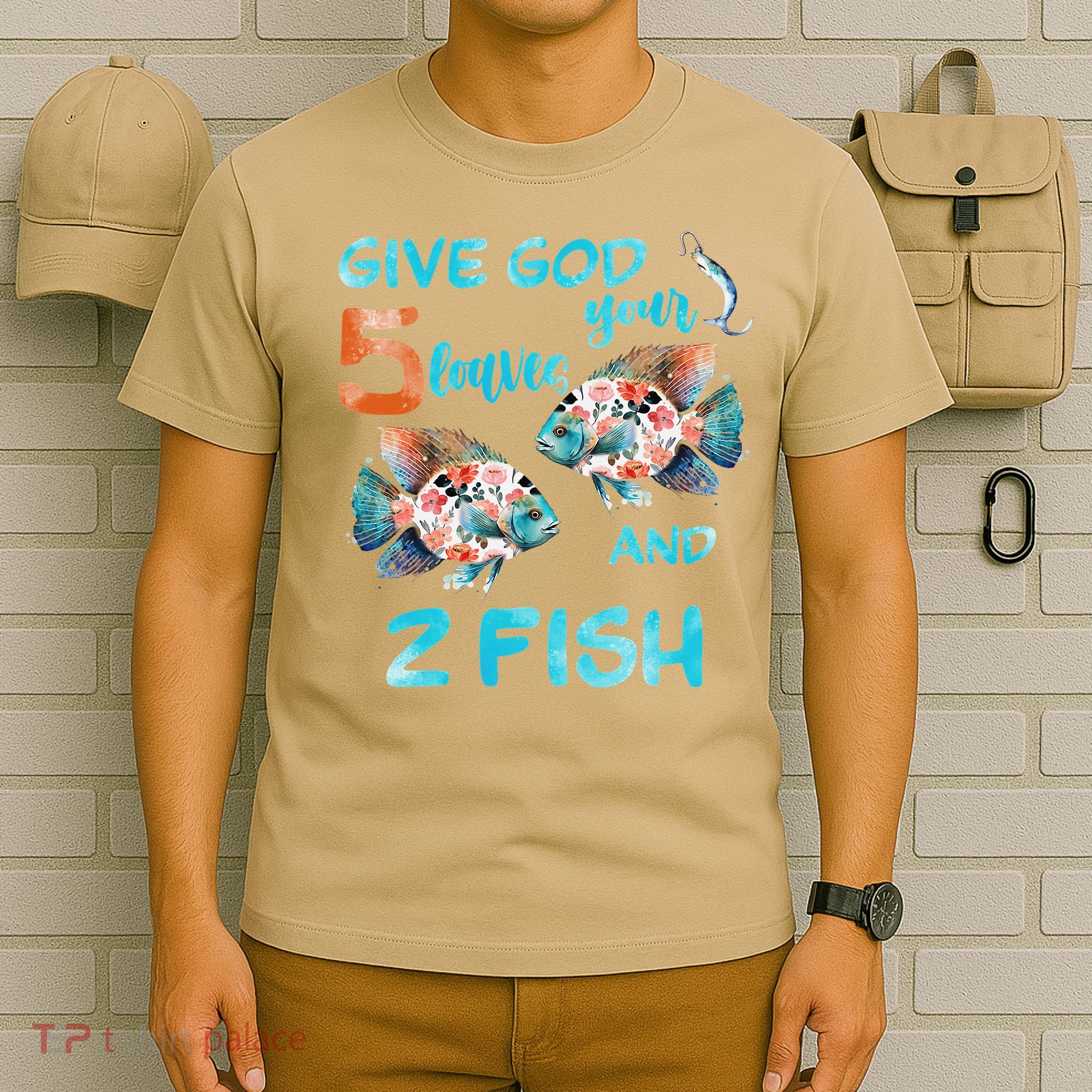 Christian 2 Fishes 5 Breads 5000 Against The Current T-Shirt