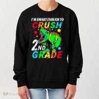 Crush 2Nd Grade Smart Dinosaur First Day Of Second Grade Cool Gift Women's Sweatshirt thumb 0