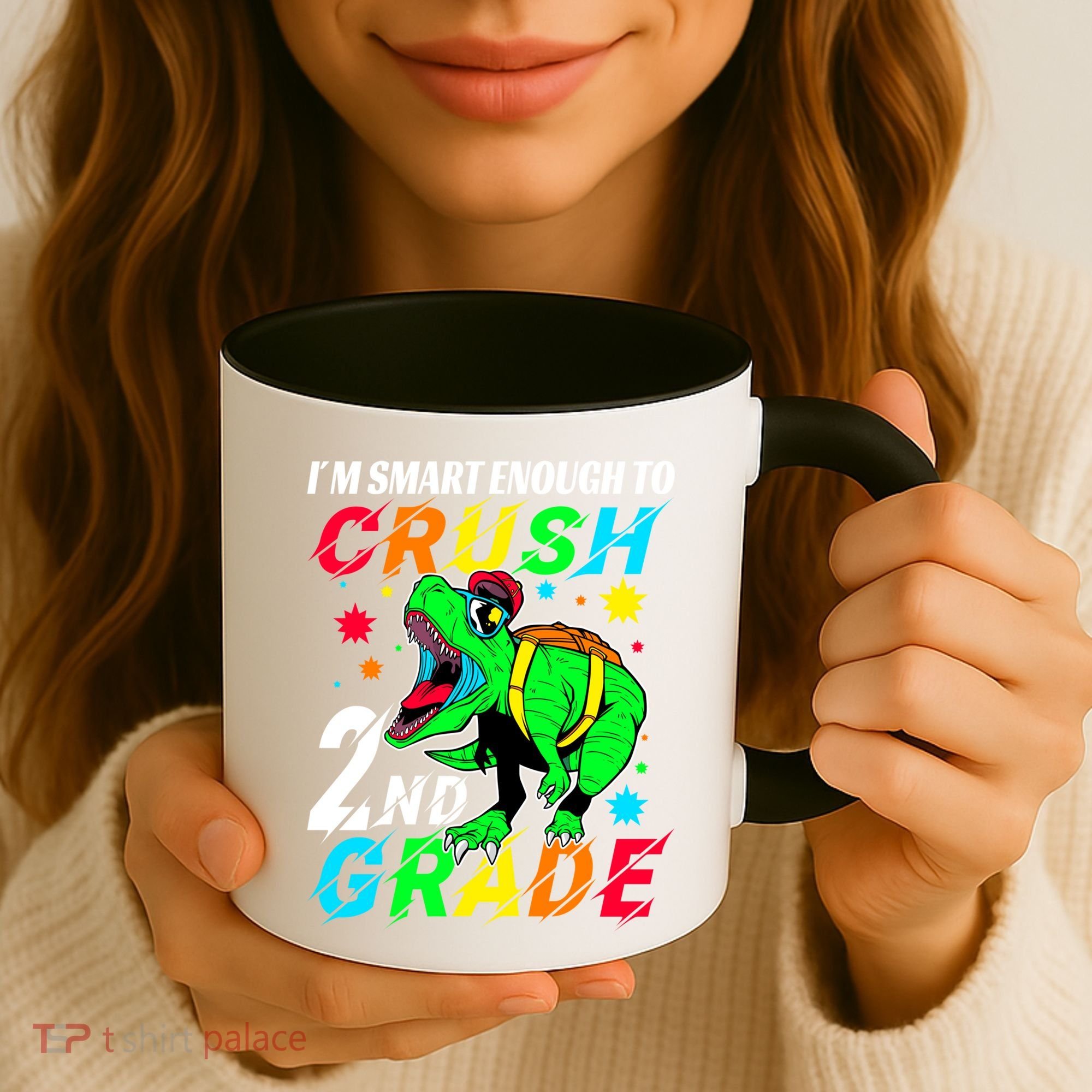 Crush 2Nd Grade Smart Dinosaur First Day Of Second Grade Cool Gift Coffee Mug