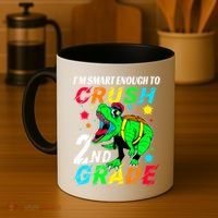 Crush 2Nd Grade Smart Dinosaur First Day Of Second Grade Cool Gift Coffee Mug thumb 4