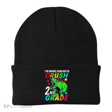 Crush 2Nd Grade Smart Dinosaur First Day Of Second Grade Cool Gift Beanie