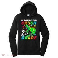 Crush 2Nd Grade Smart Dinosaur First Day Of Second Grade Cool Gift Women's Hoodie thumb 0