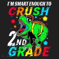 Crush 2Nd Grade Smart Dinosaur First Day Of Second Grade Cool Gift Hat thumb 2