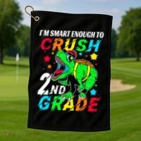 Crush 2Nd Grade Smart Dinosaur First Day Of Second Grade Cool Gift Golf Towel thumb 1