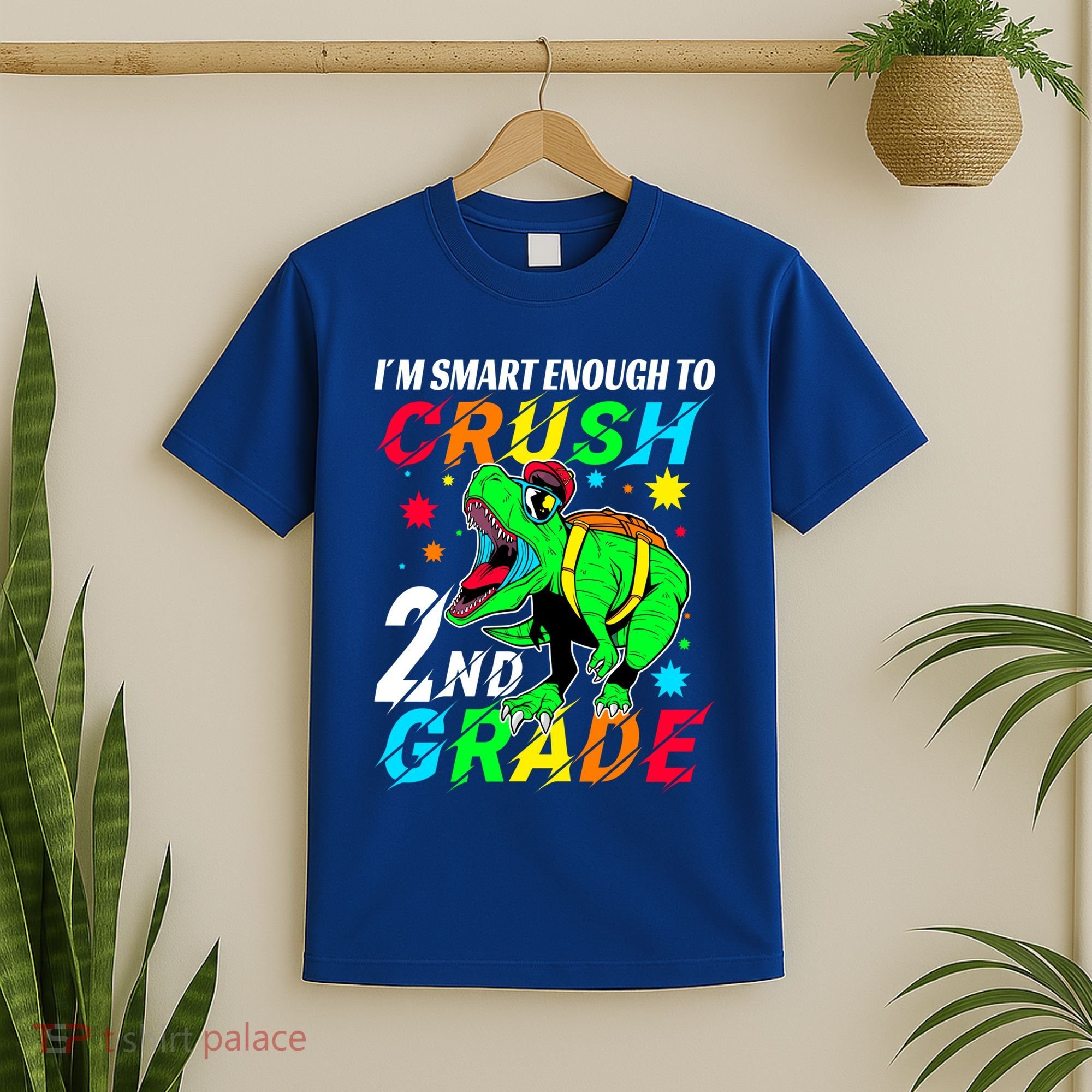 Crush 2Nd Grade Smart Dinosaur First Day Of Second Grade Cool Gift T-Shirt