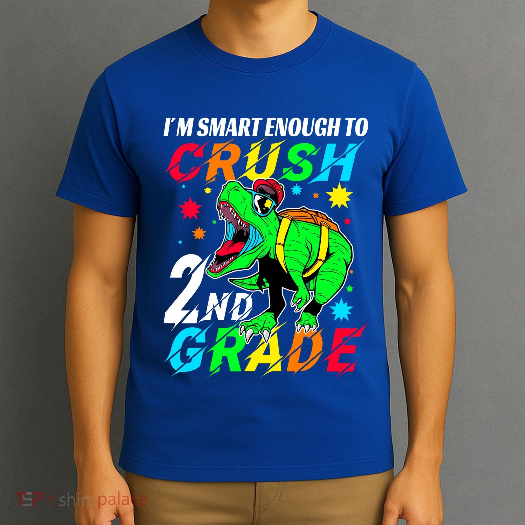 Crush 2Nd Grade Smart Dinosaur First Day Of Second Grade Cool Gift T-Shirt