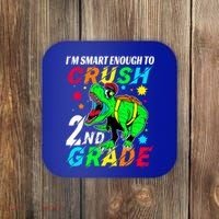 Crush 2Nd Grade Smart Dinosaur First Day Of Second Grade Cool Gift Coaster thumb 0