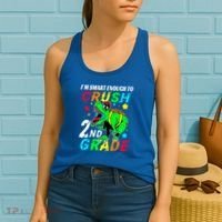 Crush 2Nd Grade Smart Dinosaur First Day Of Second Grade Cool Gift Women's Tank Top thumb 2
