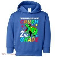 Crush 2Nd Grade Smart Dinosaur First Day Of Second Grade Cool Gift Toddler Hoodie thumb 0