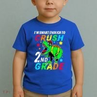 Crush 2Nd Grade Smart Dinosaur First Day Of Second Grade Cool Gift Toddler T-Shirt thumb 2