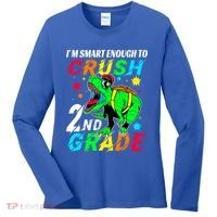 Crush 2Nd Grade Smart Dinosaur First Day Of Second Grade Cool Gift Women's Long Sleeve Shirt thumb 0