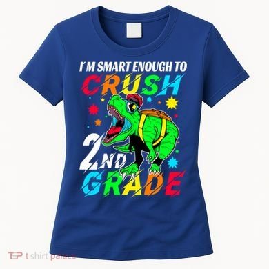 Crush 2Nd Grade Smart Dinosaur First Day Of Second Grade Cool Gift Women's T-Shirt