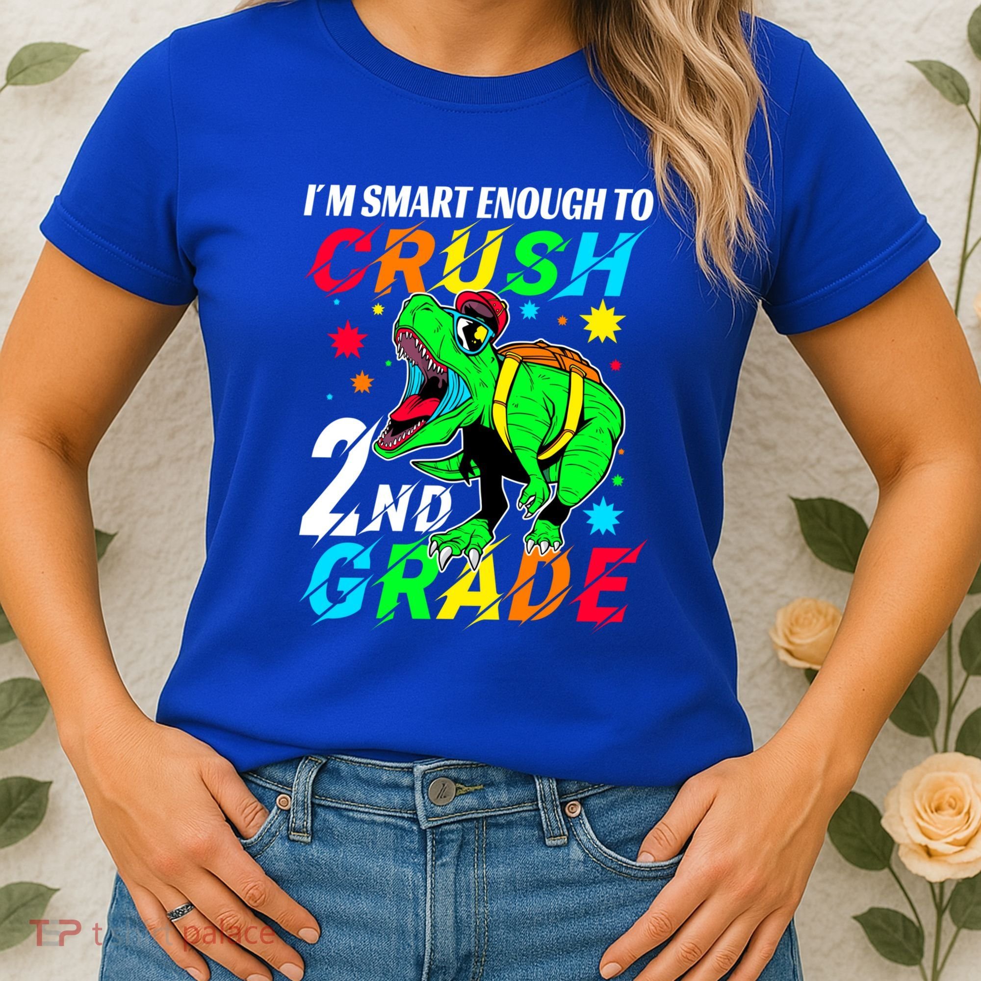 Crush 2Nd Grade Smart Dinosaur First Day Of Second Grade Cool Gift Women's T-Shirt