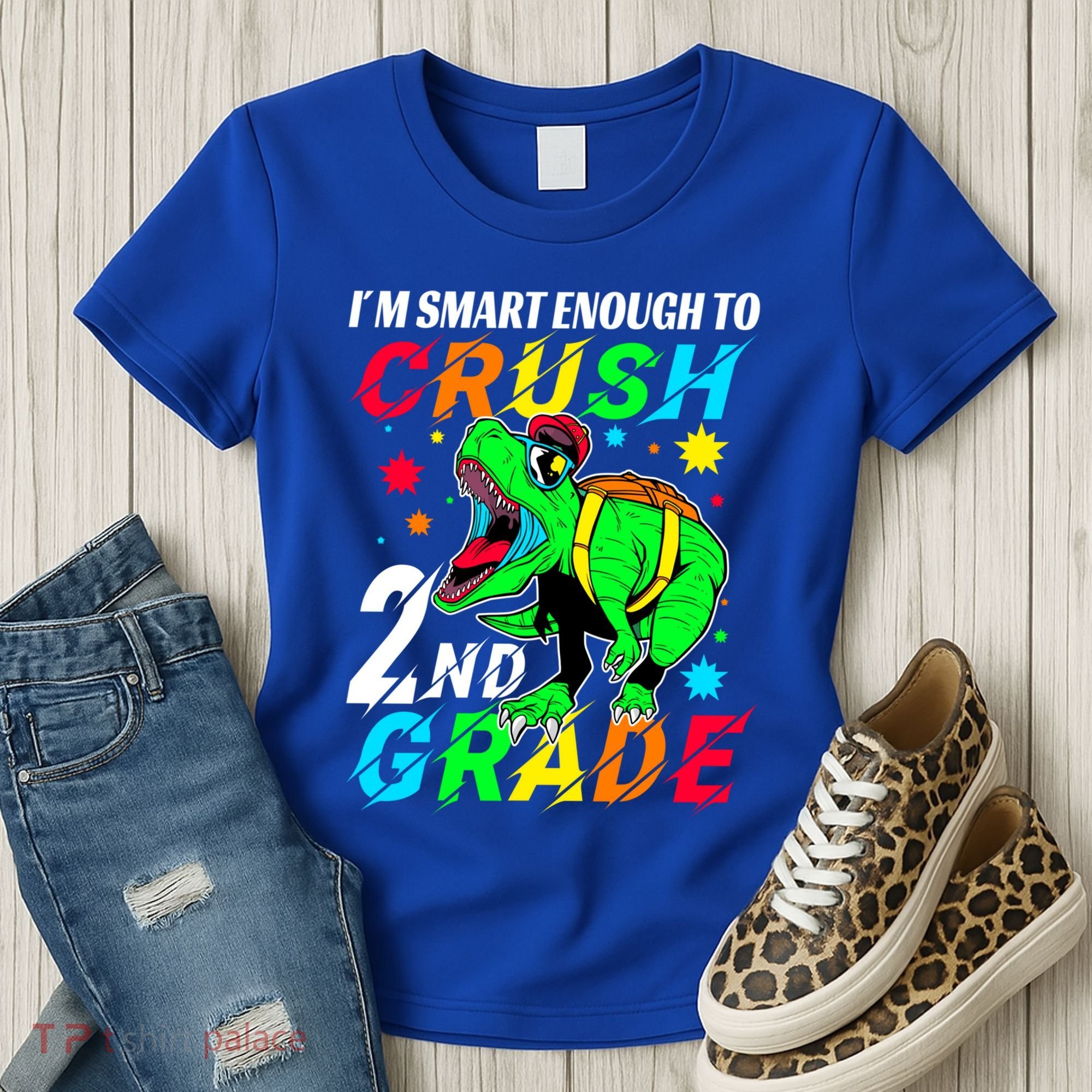Crush 2Nd Grade Smart Dinosaur First Day Of Second Grade Cool Gift Women's T-Shirt