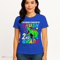 Crush 2Nd Grade Smart Dinosaur First Day Of Second Grade Cool Gift Women's T-Shirt thumb 4