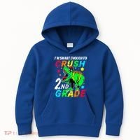 Crush 2Nd Grade Smart Dinosaur First Day Of Second Grade Cool Gift Kids Hoodie thumb 0