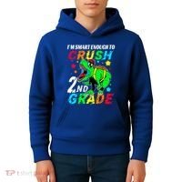 Crush 2Nd Grade Smart Dinosaur First Day Of Second Grade Cool Gift Kids Hoodie thumb 4