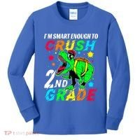 Crush 2Nd Grade Smart Dinosaur First Day Of Second Grade Cool Gift Kids Long Sleeve Shirt thumb 0
