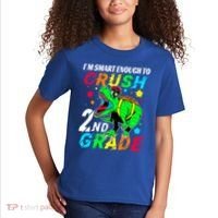 Crush 2Nd Grade Smart Dinosaur First Day Of Second Grade Cool Gift Kids T-Shirt thumb 2