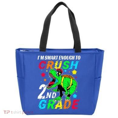 Crush 2Nd Grade Smart Dinosaur First Day Of Second Grade Cool Gift Tote Bag