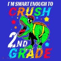 Crush 2Nd Grade Smart Dinosaur First Day Of Second Grade Cool Gift Tote Bag thumb 4