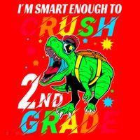 Crush 2Nd Grade Smart Dinosaur First Day Of Second Grade Cool Gift Santa Hat thumb 1