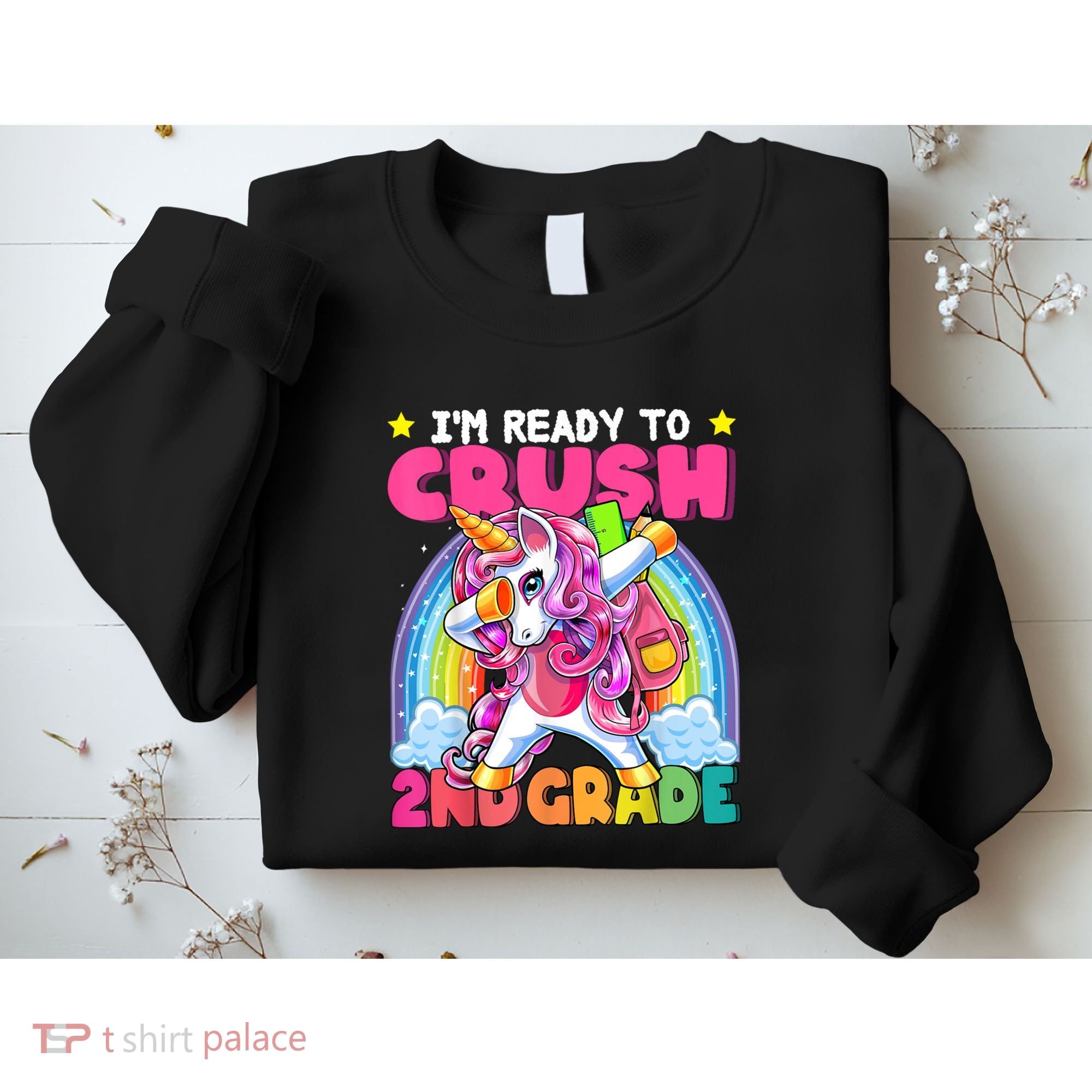 Crush 2nd Grade Dabbing Unicorn Back To School Girl Gift Sweatshirt