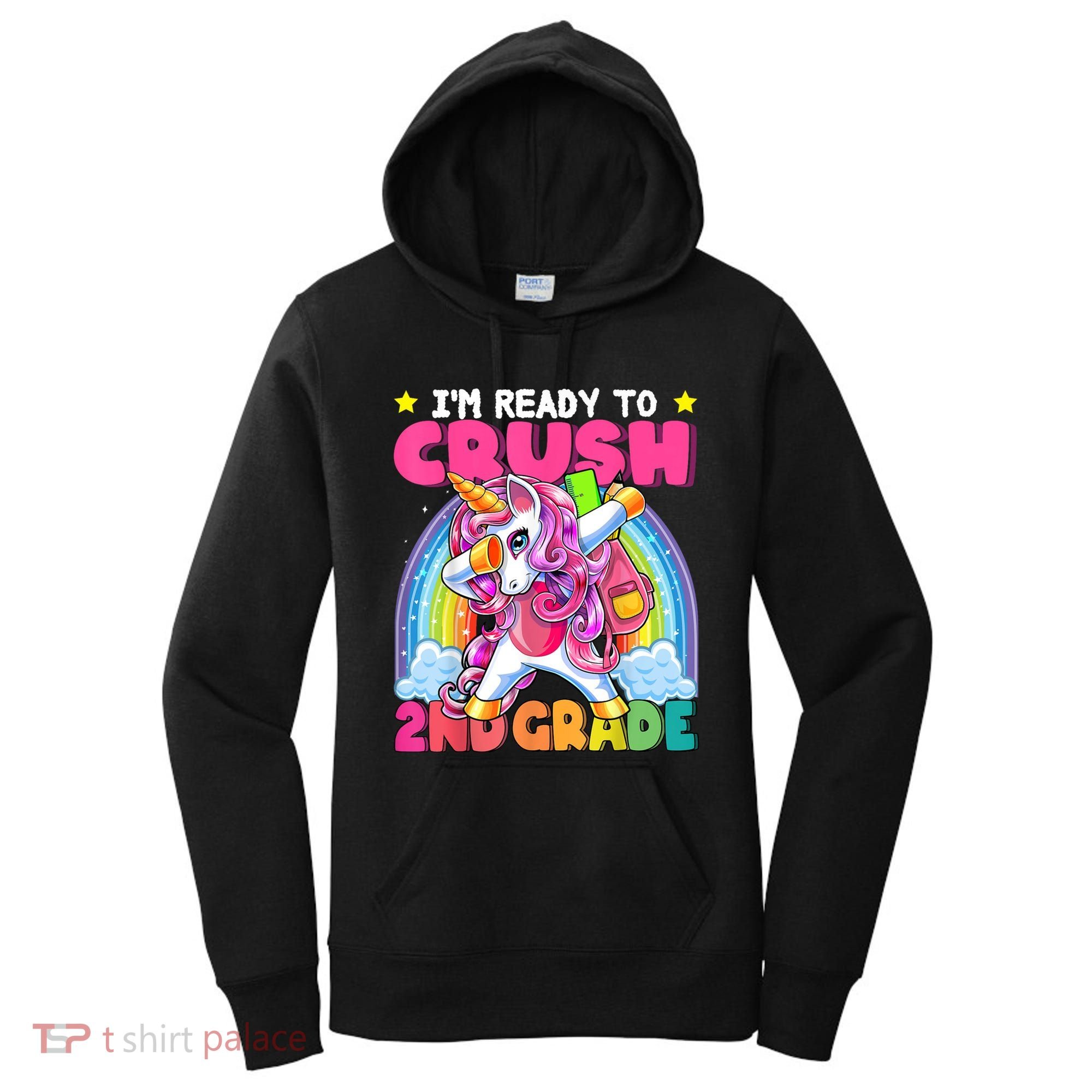 Crush 2nd Grade Dabbing Unicorn Back To School Girl Gift Women's Hoodie