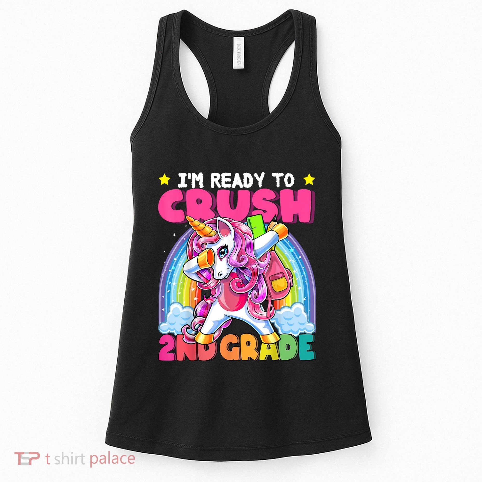 Crush 2nd Grade Dabbing Unicorn Back To School Girl Gift Women's Tank Top