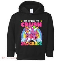 Crush 2nd Grade Dabbing Unicorn Back To School Girl Gift Toddler Hoodie thumb 0
