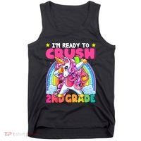 Crush 2nd Grade Dabbing Unicorn Back To School Girl Gift Tank Top thumb 0
