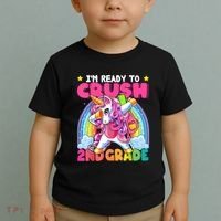 Crush 2nd Grade Dabbing Unicorn Back To School Girl Gift Toddler T-Shirt thumb 2