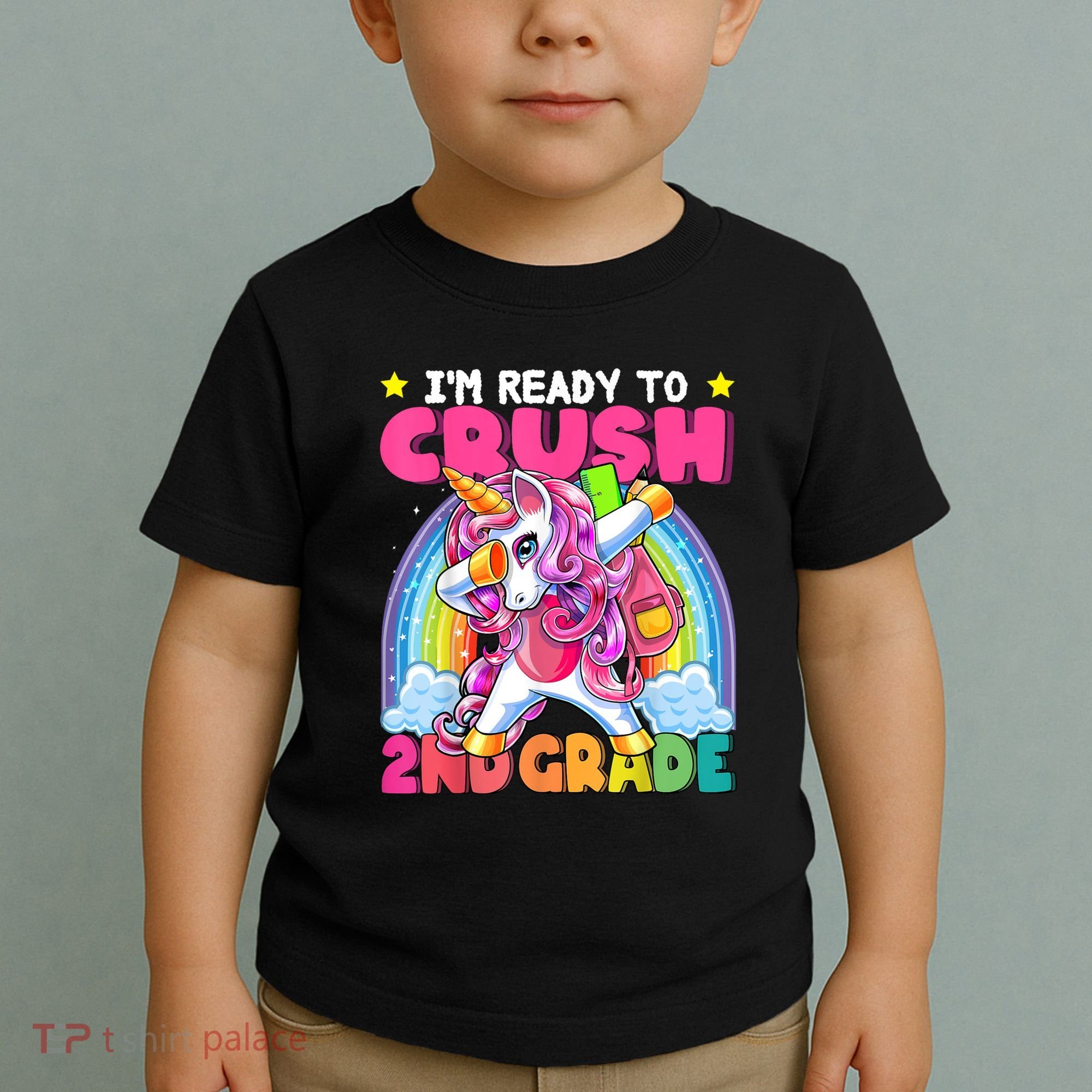 Crush 2nd Grade Dabbing Unicorn Back To School Girl Gift Toddler T-Shirt
