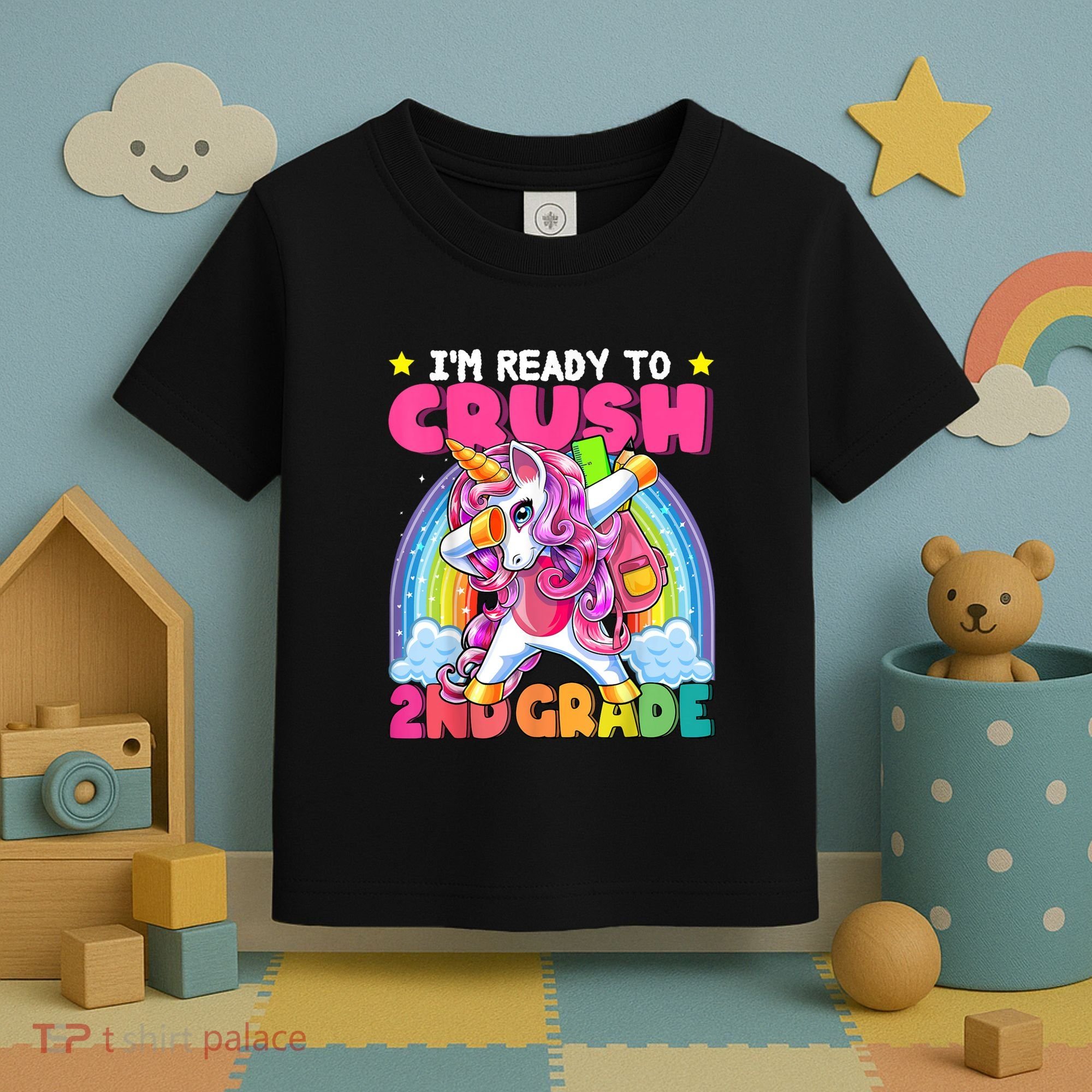 Crush 2nd Grade Dabbing Unicorn Back To School Girl Gift Toddler T-Shirt
