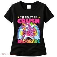 Crush 2nd Grade Dabbing Unicorn Back To School Girl Gift Women's T-Shirt thumb 0